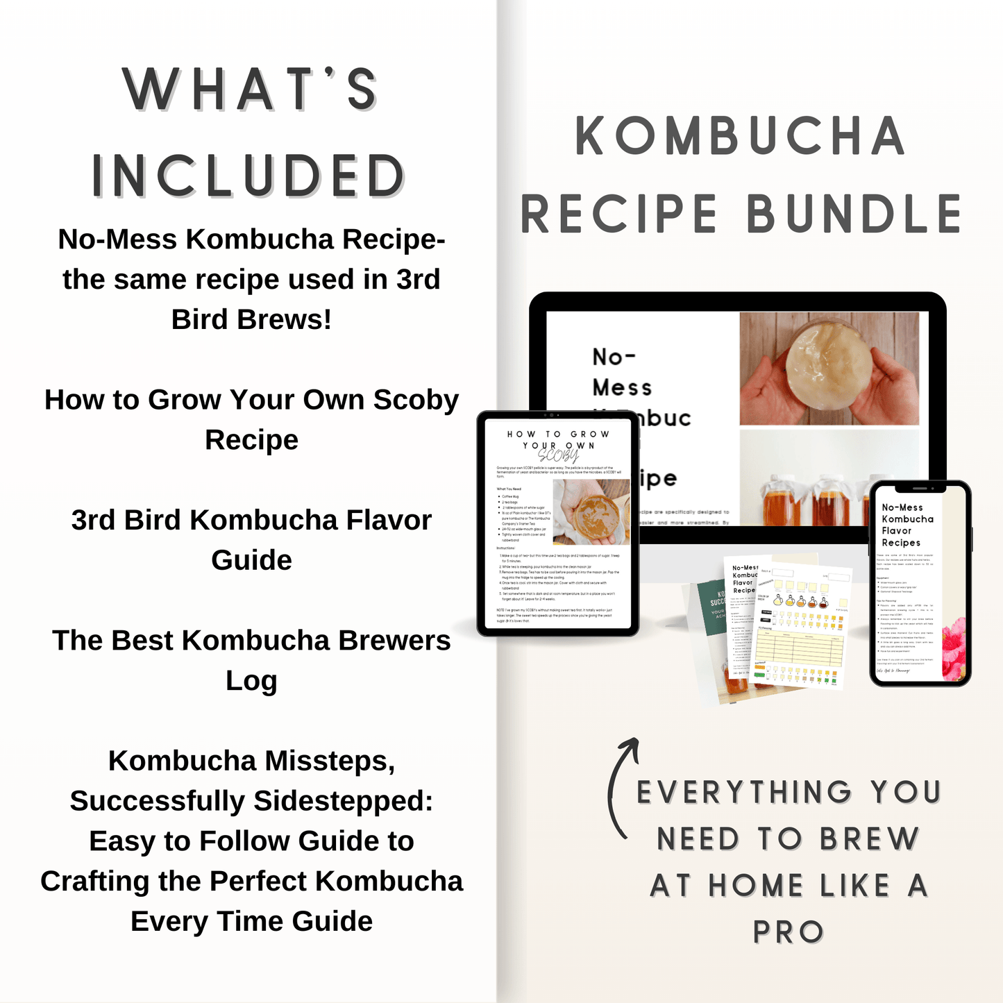 Fool - Proof Time - Saving Brew Kombucha at Home Recipe Bundle - 3rd Bird Kombucha