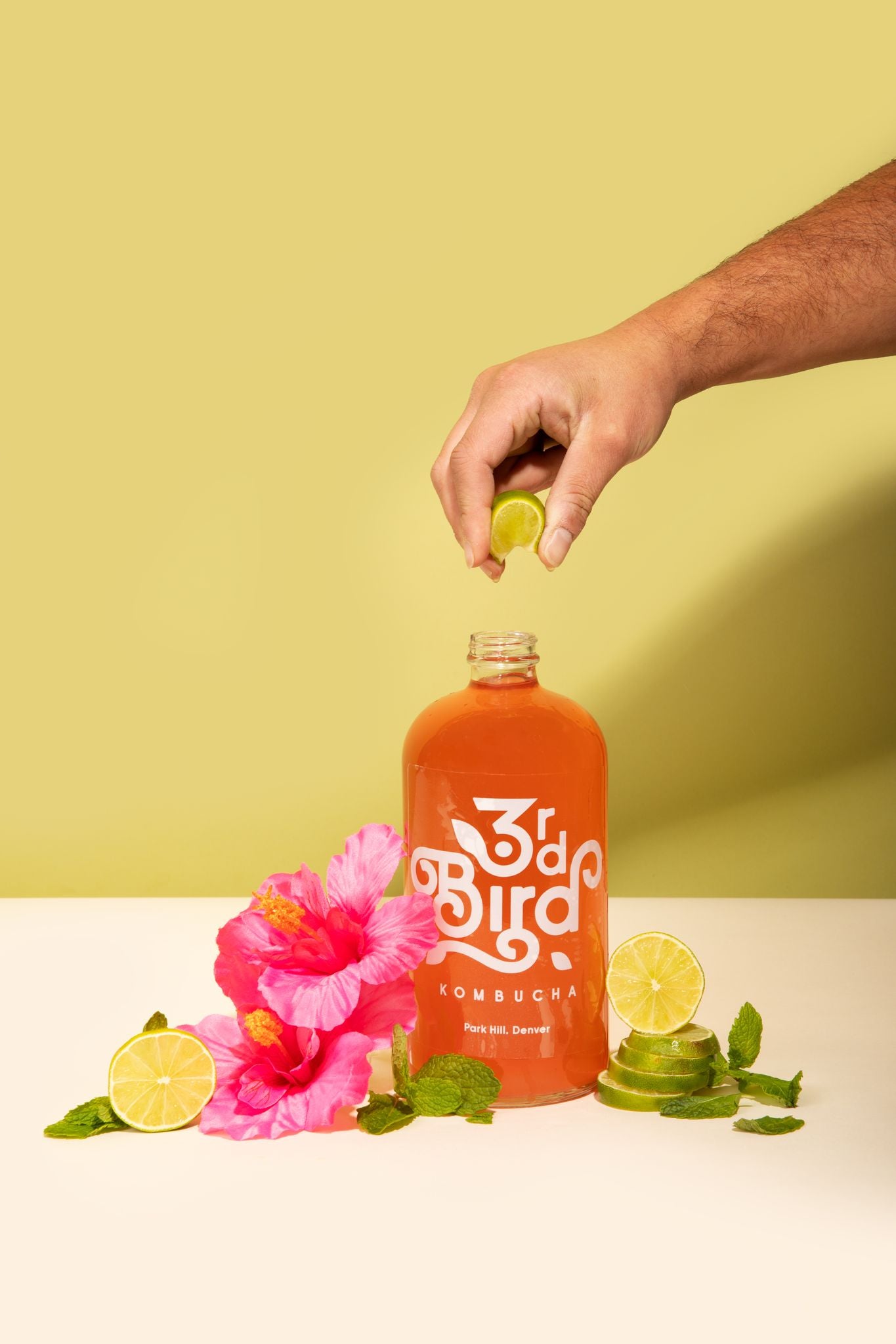 Hibiscus Lime Mint Kombucha - 3rd Bird Kombucha