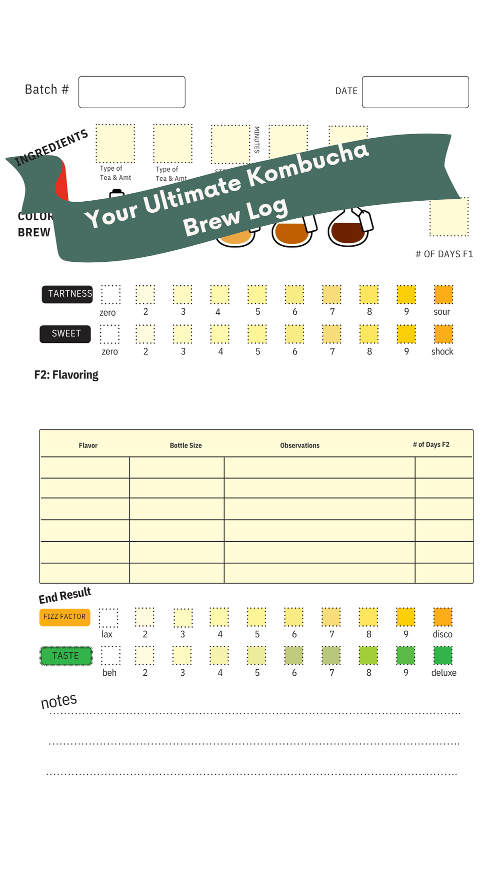 Get to Brewing! The Ultimate Kombucha Homebrew Log - 3rd Bird Kombucha