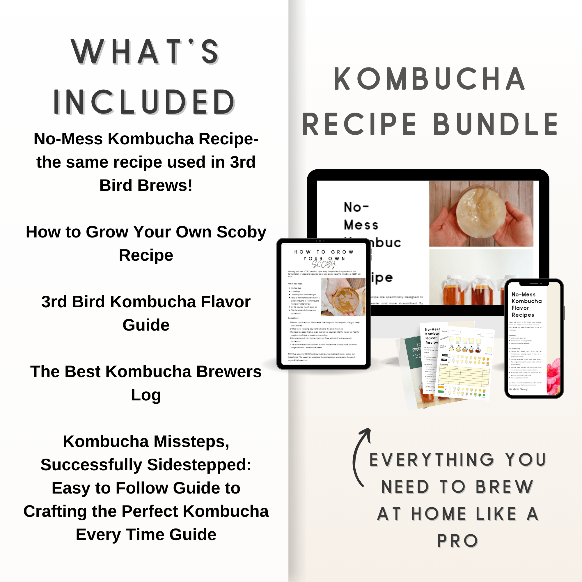 Fool-Proof Time-Saving Kombucha Recipe Bundle – 3rd Bird Kombucha