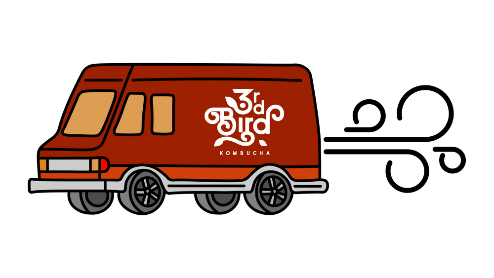Drawing of a red delivery truck